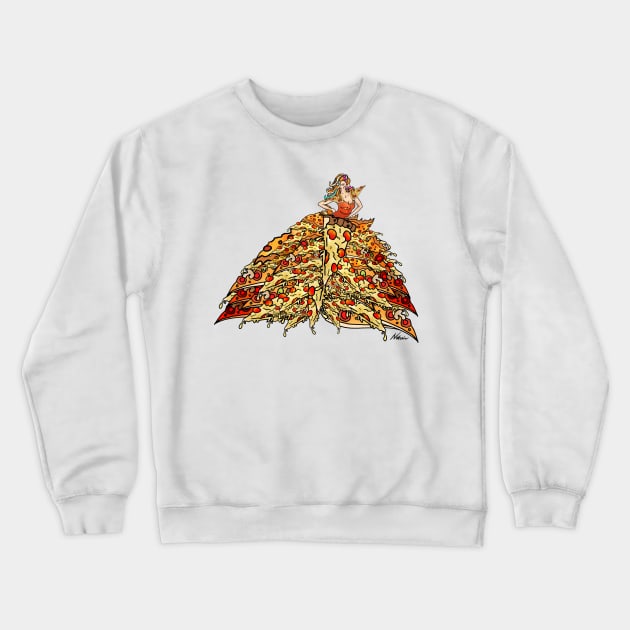 Pizza Peacock Mermaid Dress Crewneck Sweatshirt by notsniwart